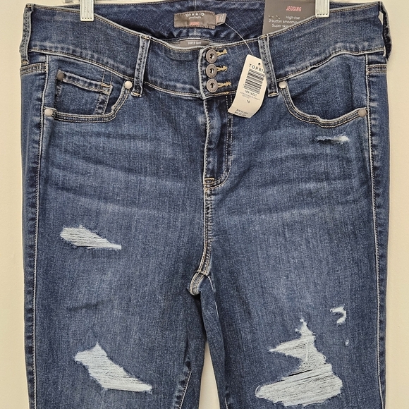 35 NWT TORRID HIGH-RISE DISTRESSED JEGGINGS WOMEN'S PLUS SIZE 16R - Picture 6 of 13